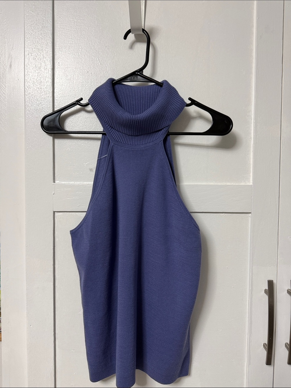 White House Black Market One-Shoulder Turtleneck Knit Dress in Periwinkle